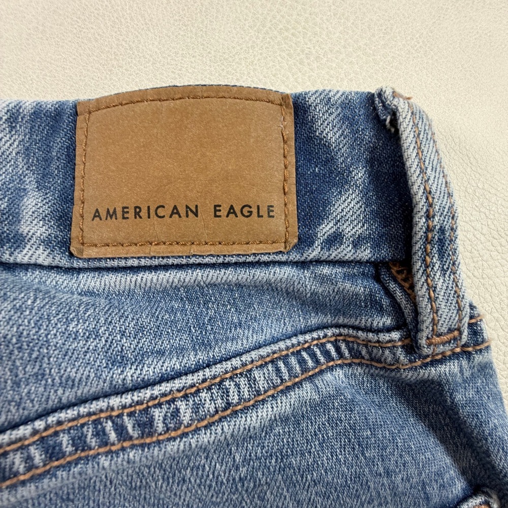 American Eagle Curvy Super High-Rise Baggy Wide Leg Cargo Jeans Light Wash 0 25W - Picture 12 of 13